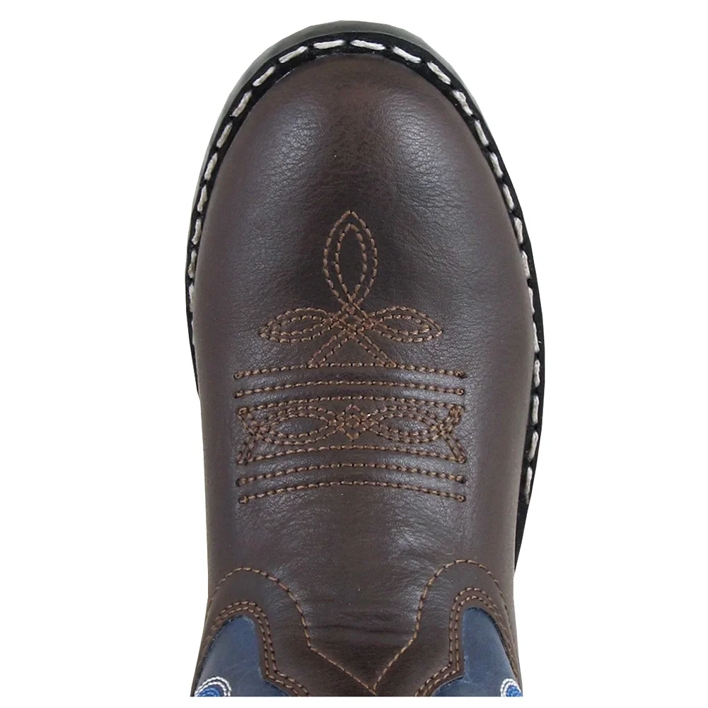 SMOKY MOUNTAIN BOOTS Kids Monterey Western Boots, Color: Brown/Navy, Size: 4, Width: R (1759Y-4R)