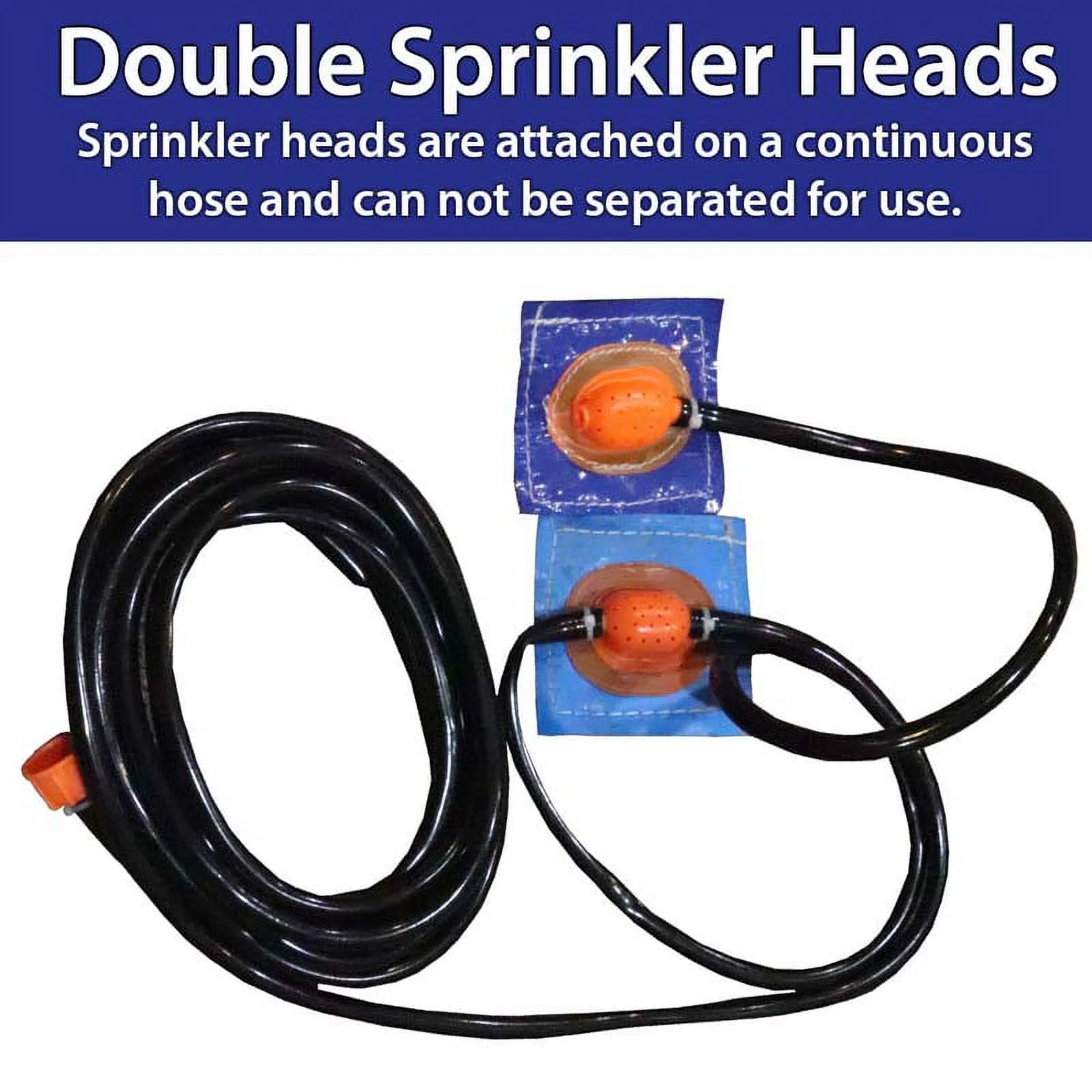 Pogo Bounce House Double Sprinkler Head Sprinkler Hose for Dual Lane Water Slides, 20'