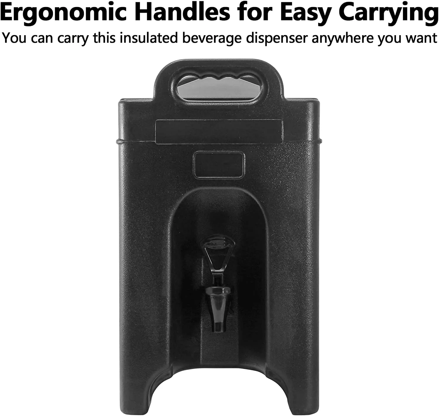 TECSPACE Insulated Beverage Dispenser 2Pcs, 10 gal Plastic Hot and Cold Beverage Server, Double-Walled Beverage Server, Double-Walled Drink Dispenser w/PU Insulation Layer, Black