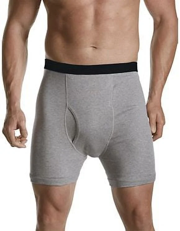Harbor Bay by DXL Big and Tall Men's Boxer Briefs, Grey, 4XL, Pack of 3