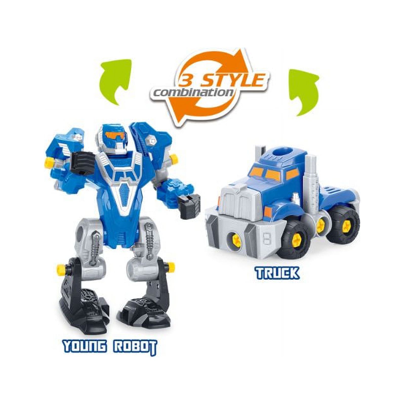 3-in-1 Take-A-Part Robot Toy Playset (Blue)