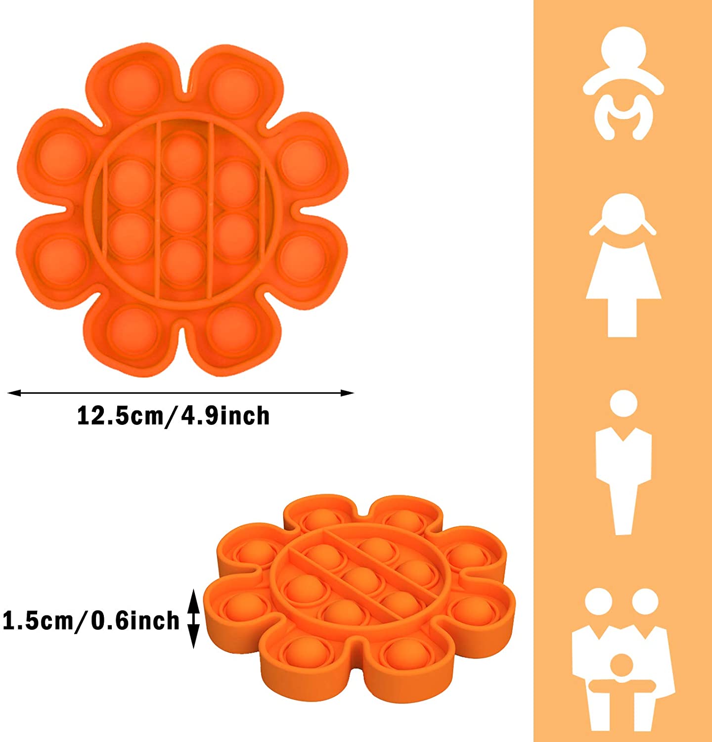 MageCrux MageCrux Yuyue 4 Pcs Push Pop Bubble Fidget Sensory Toy,Autism Special Needs Stress Reliever Silicone Stress Reliever Toy,Fun Toy For Kids With Adhd, Ocd, Anxiety