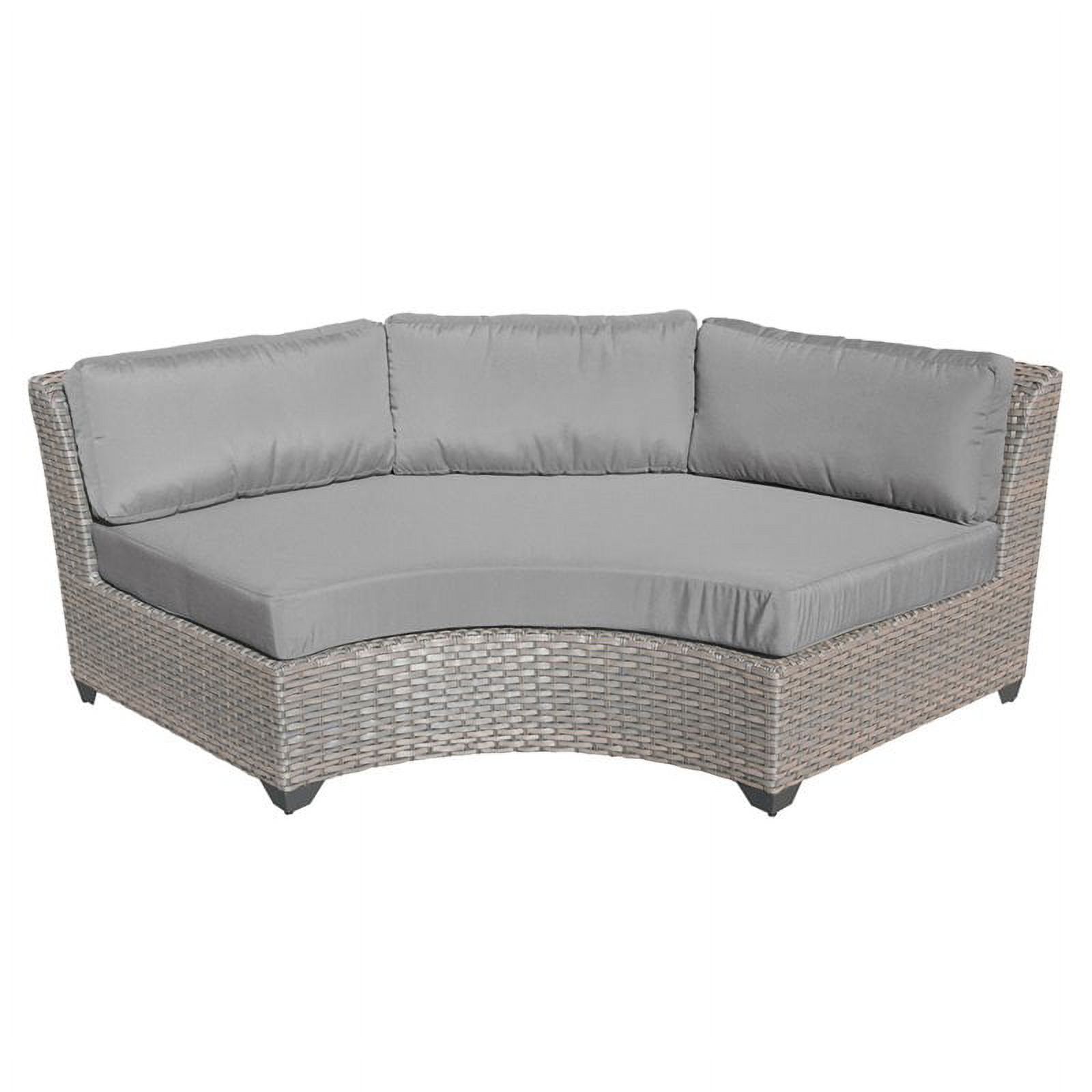 2 Piece Curved Armless Patio Sofa with Ottoman
