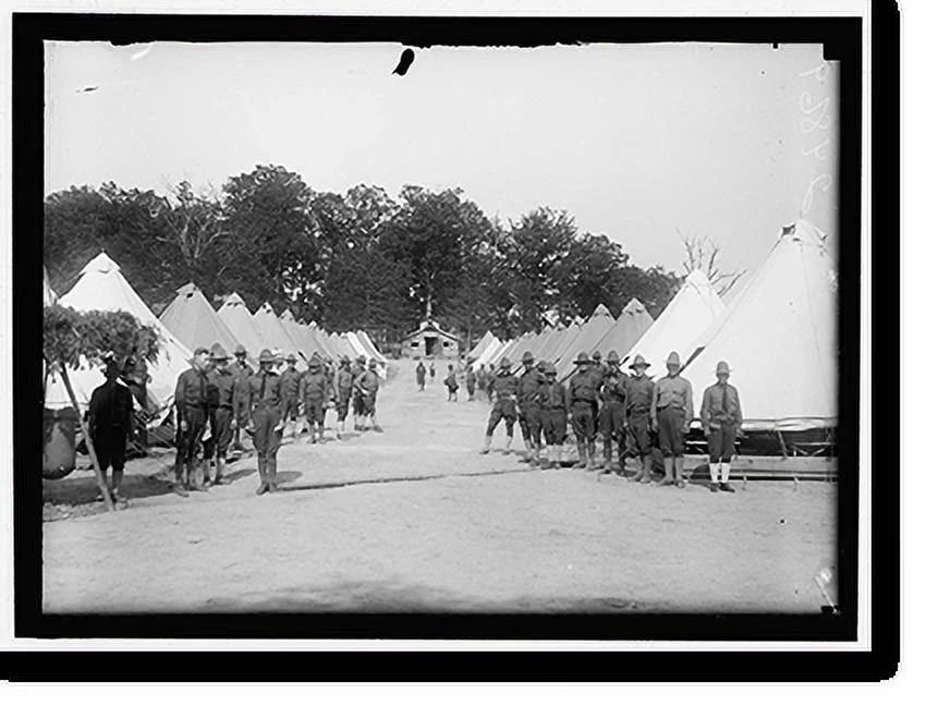 Historic Framed Print, FORT HUMPHRIES. ARMY POST IN VIRGINIA. TENT ENCAMPMENT., 17-7/8