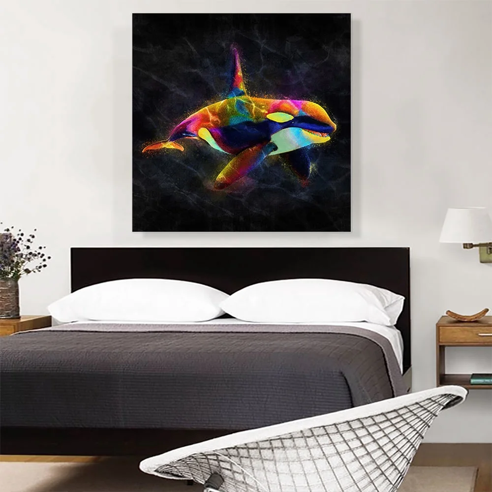 ARTCANVAS Orca Killer Whale Dolphin Ocean Sea Canvas Art Print - Size: 36