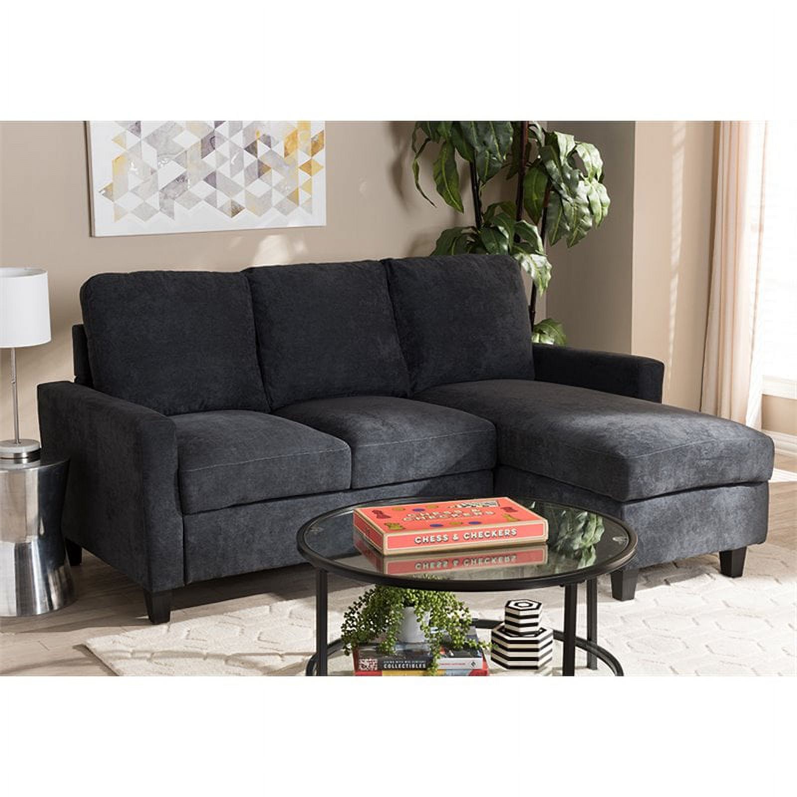 Bowery Hill Reversible Sectional in Dark Gray