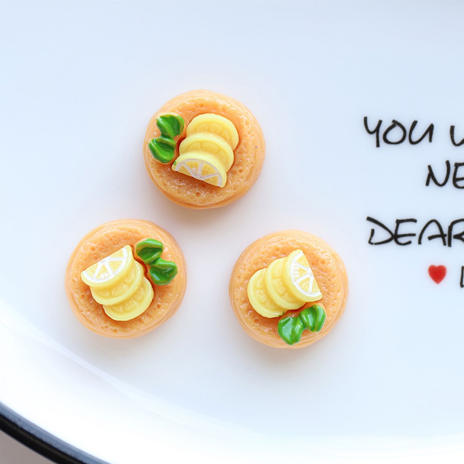 10 Pcs Mini Simulation Cream Cake Cookies Chocolate Toast Fruit Pudding Dollhouse Decorations DIY Decor