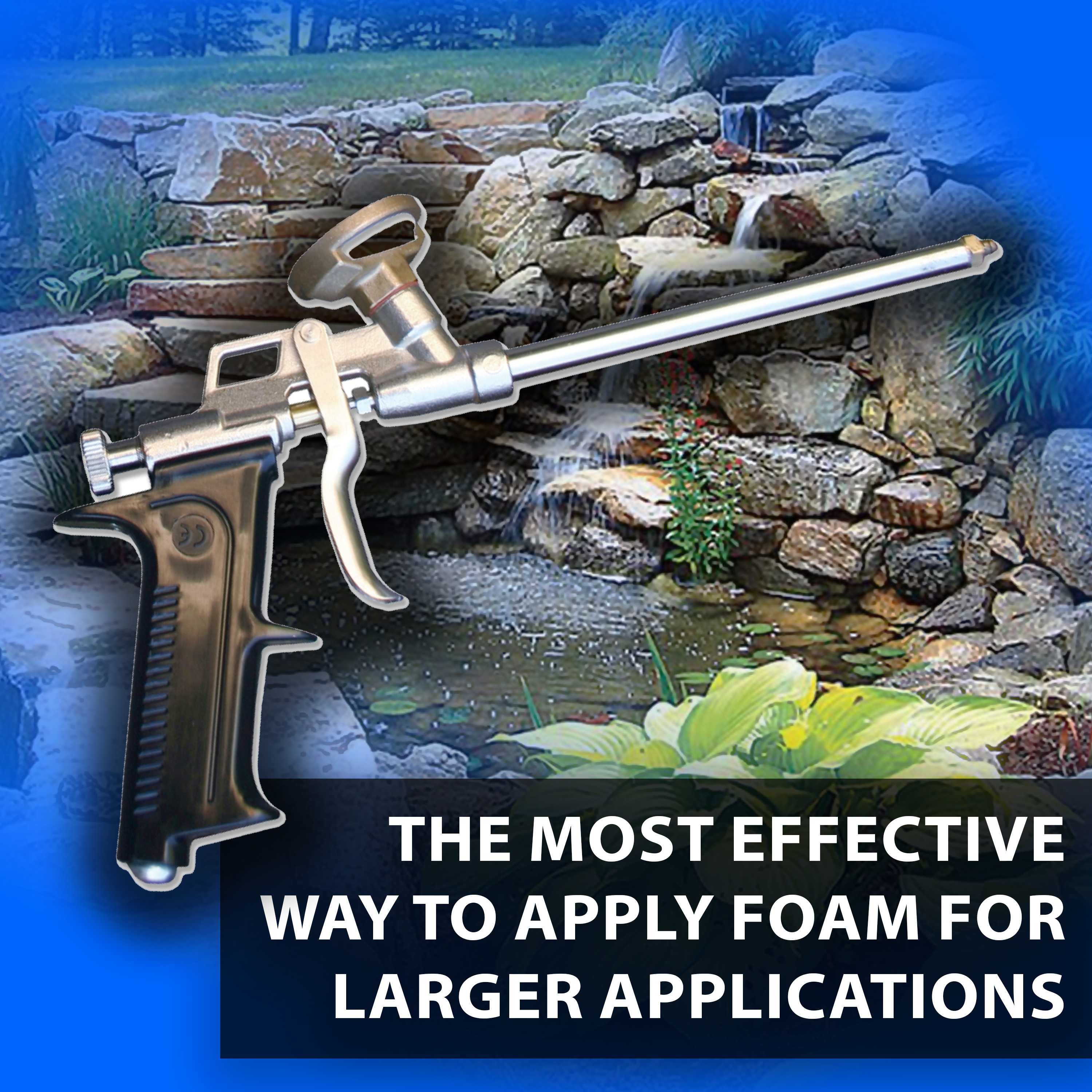 HALF OFF PONDS Homeowner Waterfall Foam Bundle - Steel Foam Gun, (3) 24oz Foam, (1) 20oz Cleaner Combo Pack - FOAMSET-HOME