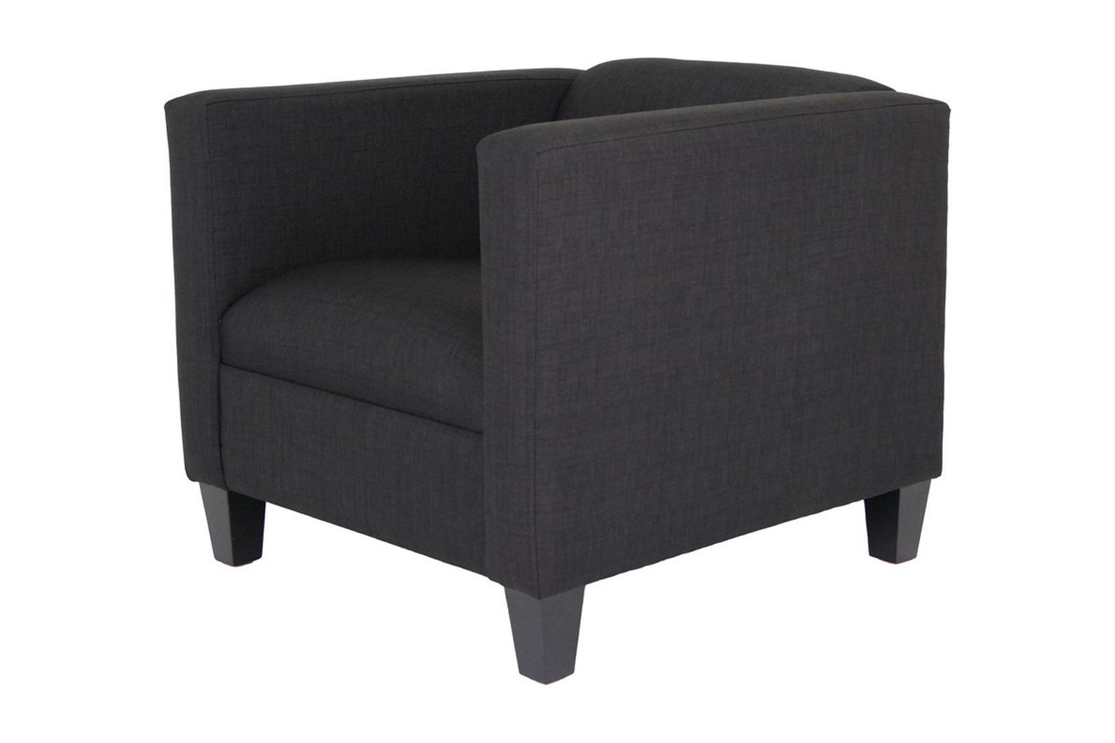 HomeRoots 530519 30 in. Black & Dark Brown Polyester Blend Arm Chair