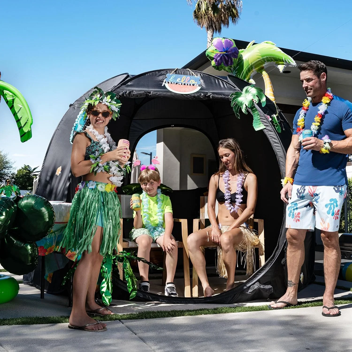 DIQIN 10' x 10' Sun Shade Canopy - Ventilated Mesh Walls, Perfect for Camping, Beach, Events, and Outdoor Party Decorations, All-Season Shelter (Not Waterproof)