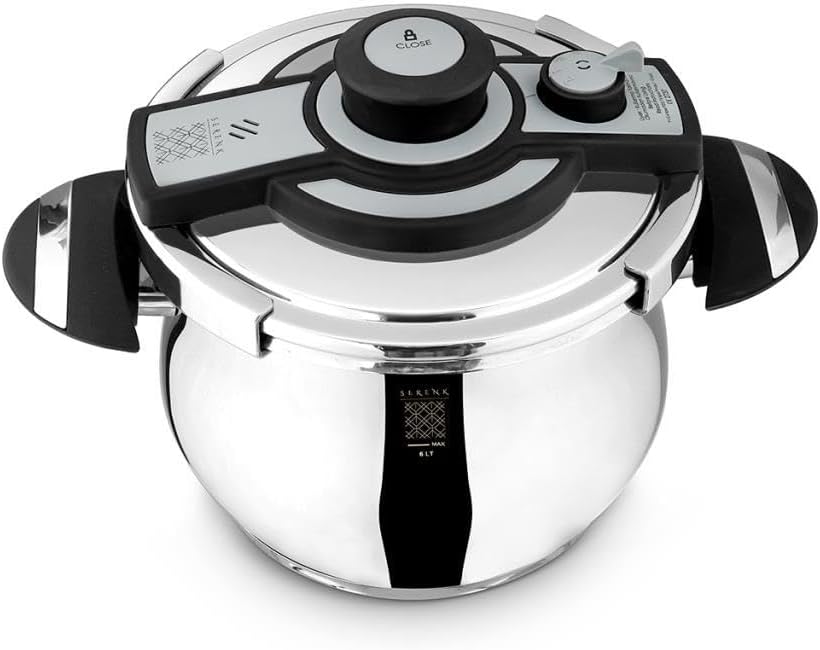 Quart Stainless Steel Pressure Cooker with Capsule Base, Compatible with Induction Stovetop, 3 Temperature Settings, Dishwasher Safe