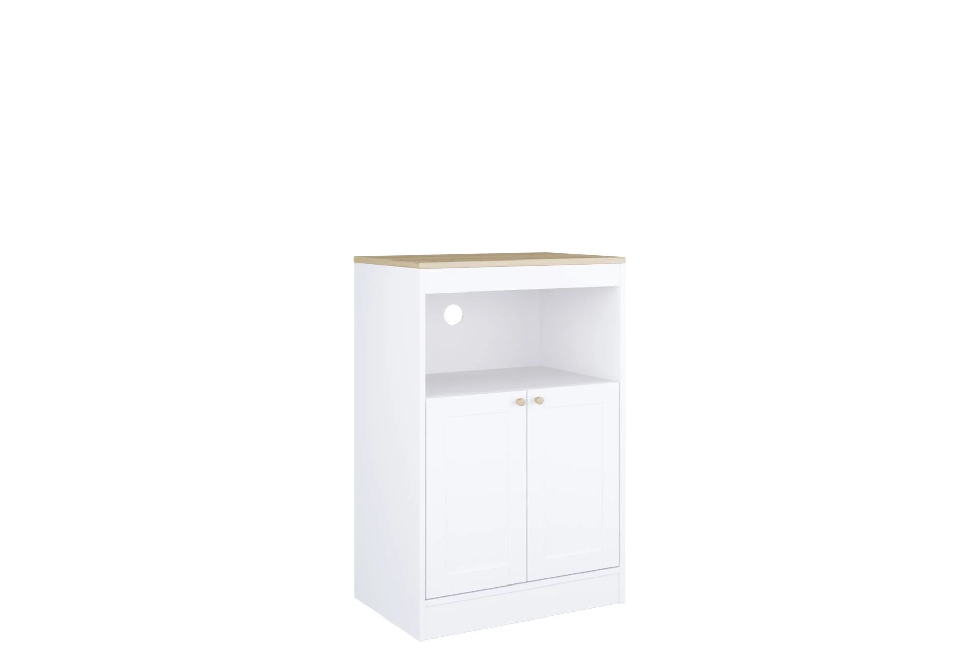 Ella Rhae Microwave Kitchen Cart, White