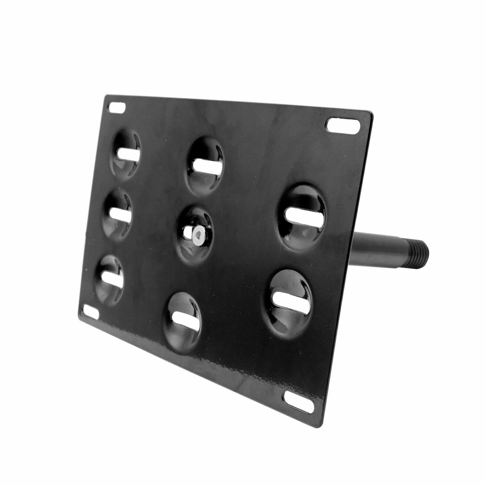 Xotic Tech for Alfa Romeo Stelvio 2018 2019 Front Bumper Tow Hook License Plate - No Drill Black Mounting Bracket Adapter Kit