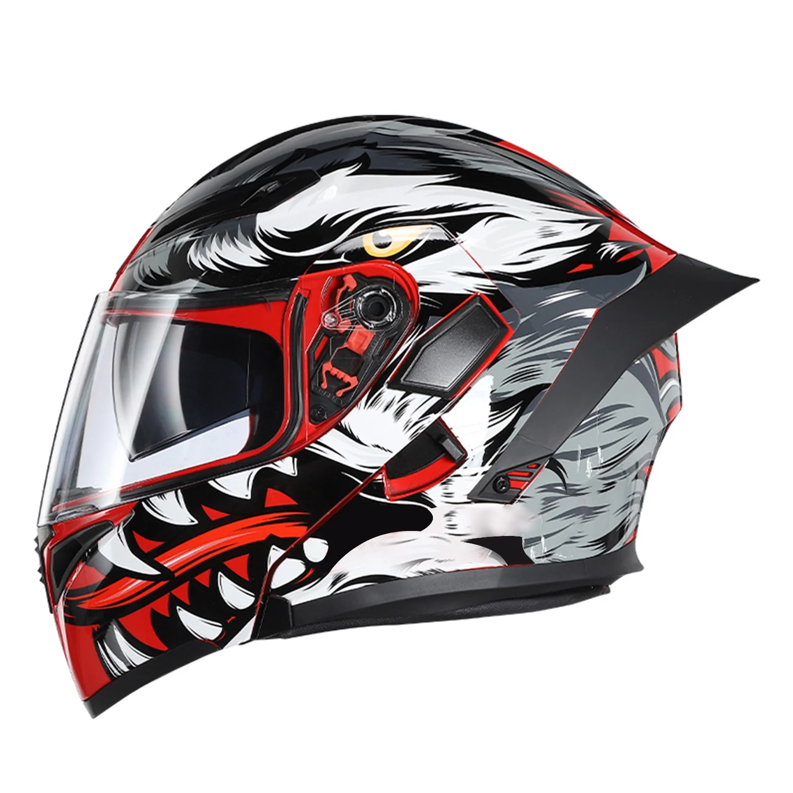 ametoys Motorcycle Rapid Street Unisex Adult Cool Rider Equipment Four Seasons New Street Touring Motorbike Dual Visor Flip up Full Face with Space XL Style A