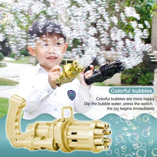 YouLoveIt Gatling Bubble Machine 8-Holes Bubble Maker Bubble Gun Gatling Bubble Machine Summer Outdoor Activities Toys for Kid Bubbles Kids Toys, 1 pc