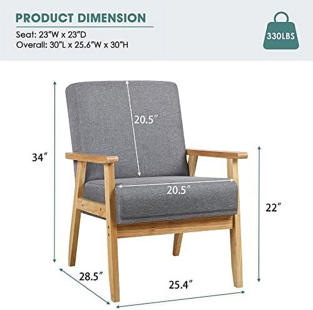xrboomlife Accent Chairs Set of 2 Accent Chairs for Living Room Accent Chair Mid Century Modern Chair Arm Chair Reading Chair Wooden Comfy Armchair for Bedroom Beige