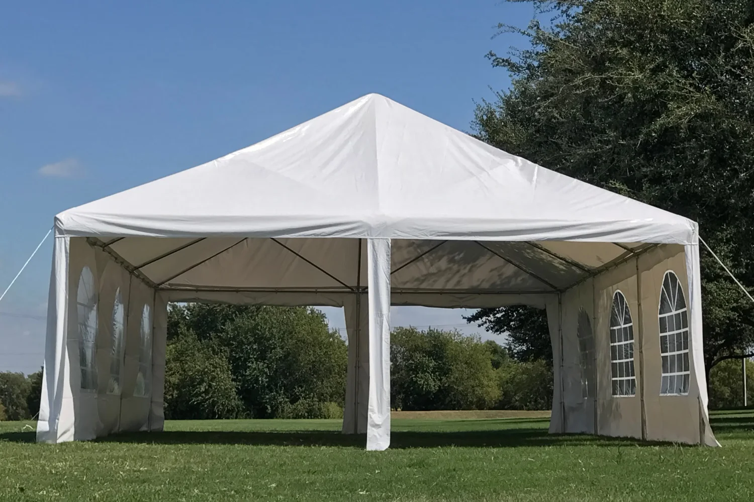 30'x20' PVC Frame Tent Wedding Party Canopy Shelter White - Storage Bags Included - By DELTA Canopies