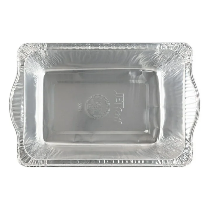 Jet Foil Disposable Aluminum 10 LB Large Rectangle Pots With Lids Combo set. : 12 CT