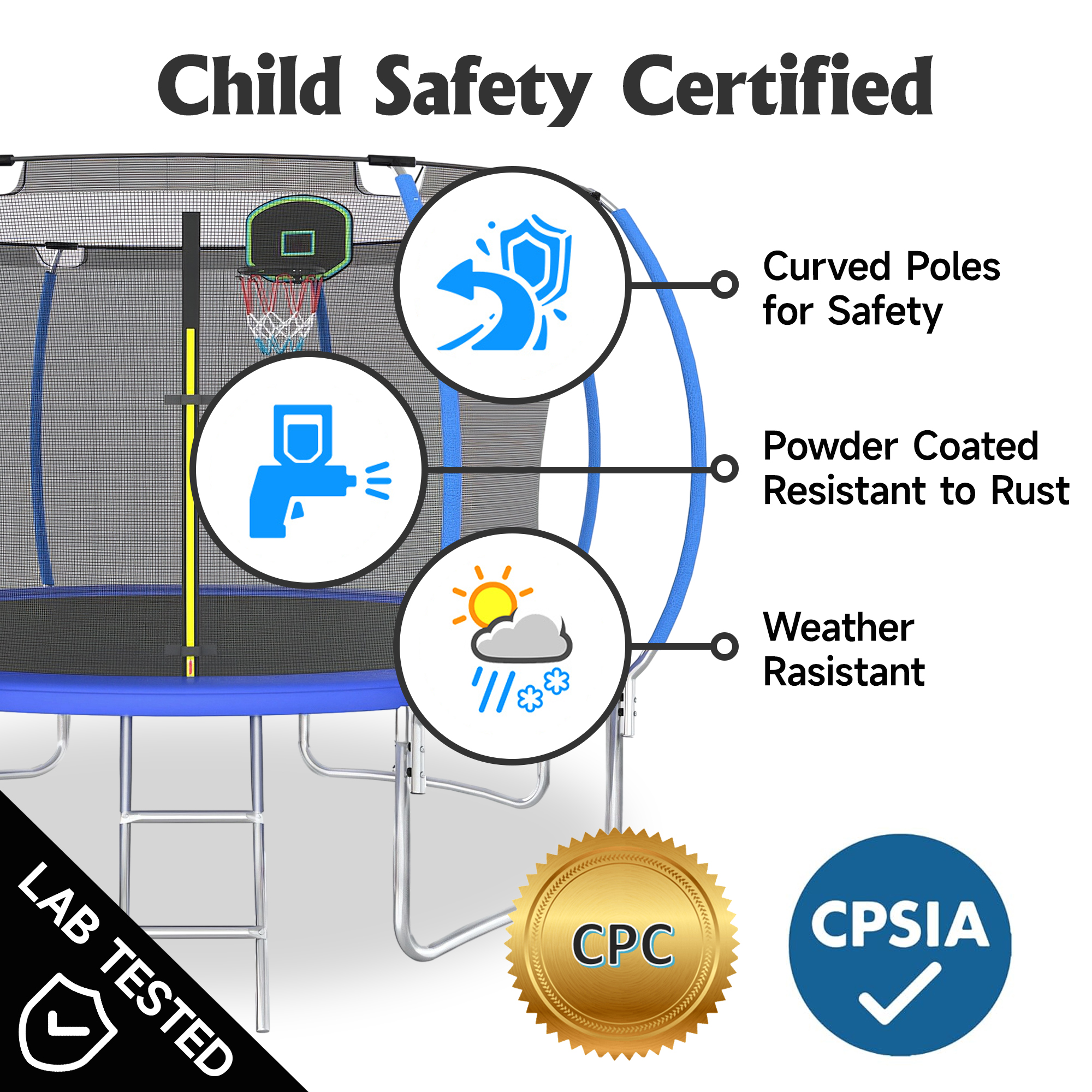 12FT Kids Adults Trampoline with Basketball Hoop, BTMWAY New Upgraded Recreational Trampolines with Safety Enclosure Net, Backyard Trampoline with Heavy Duty Weatherproof Jump Mat Spring Cover