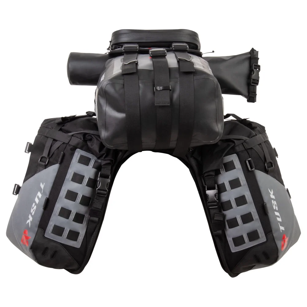 Tusk Highland X2 Rackless Luggage System w/Small Dry Duffel Tail Bag Standard Heat Shield For Husqvarna Norden 901 2022