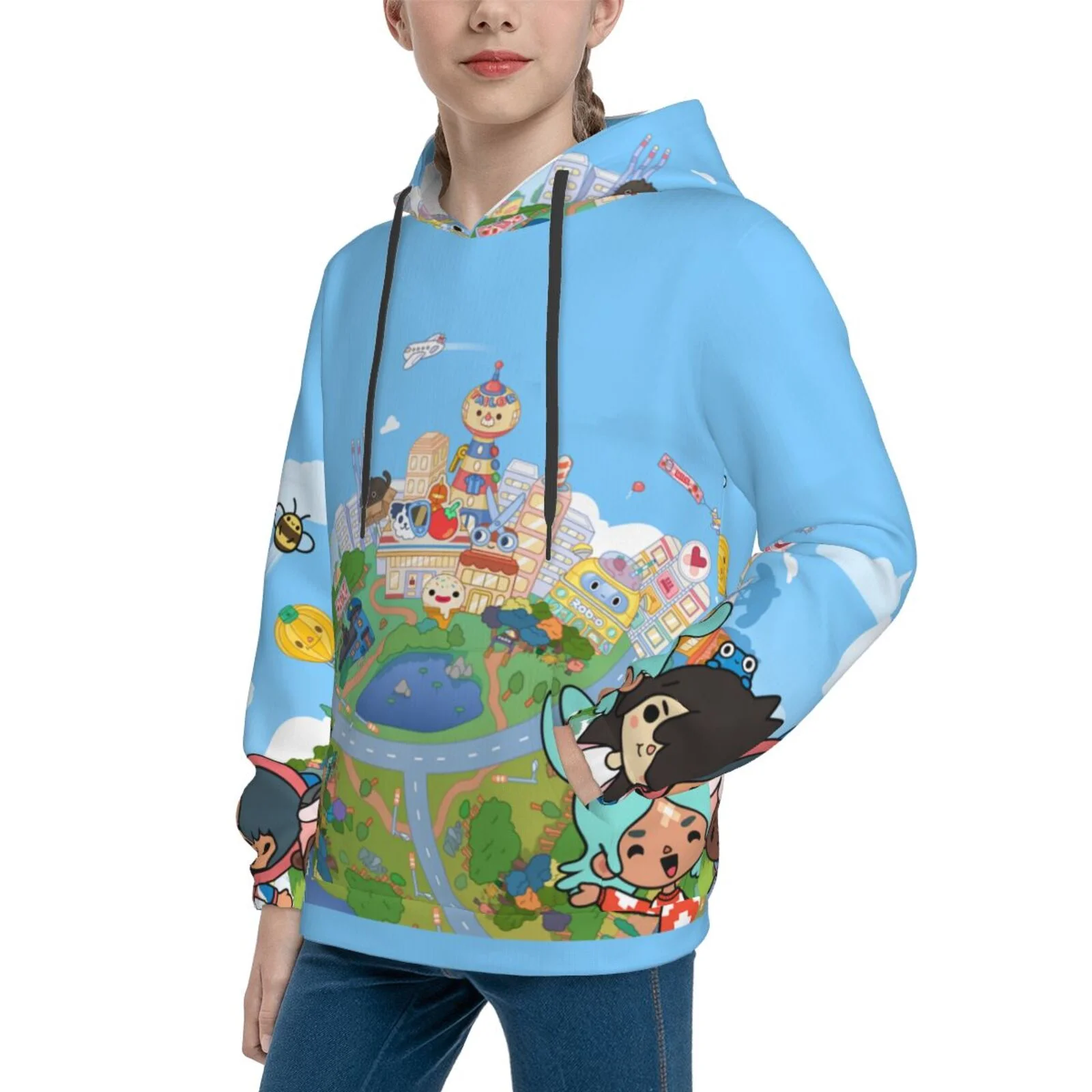 Toca Life World Boca Youth Sweatshirt Hoodies Pullover 3D Print Novelty Hooded Hoody Clothes For Boys Girls Teen Clothing