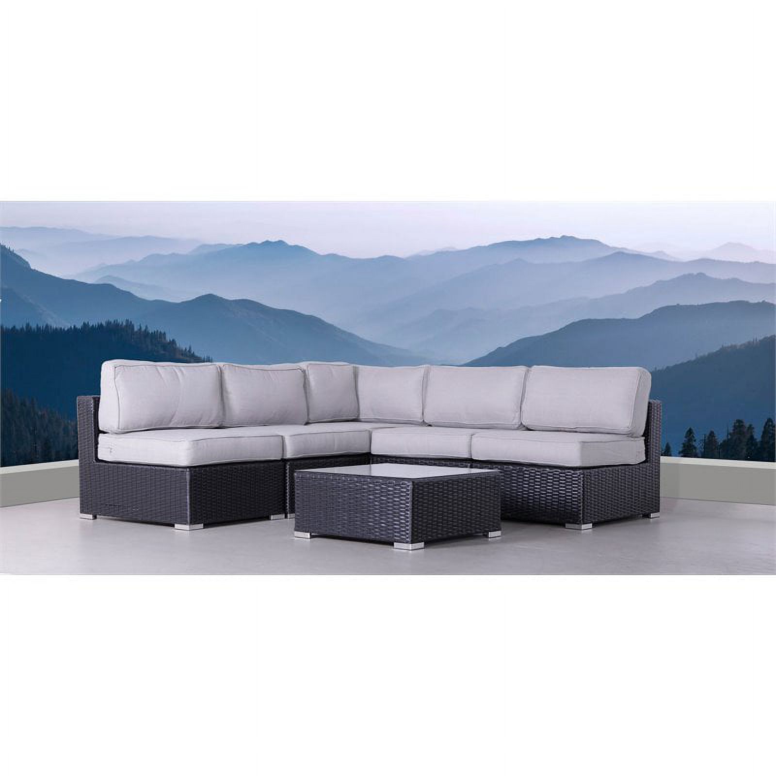 Living Source International 6-Piece Sectional Set with Cushions in Black/Gray