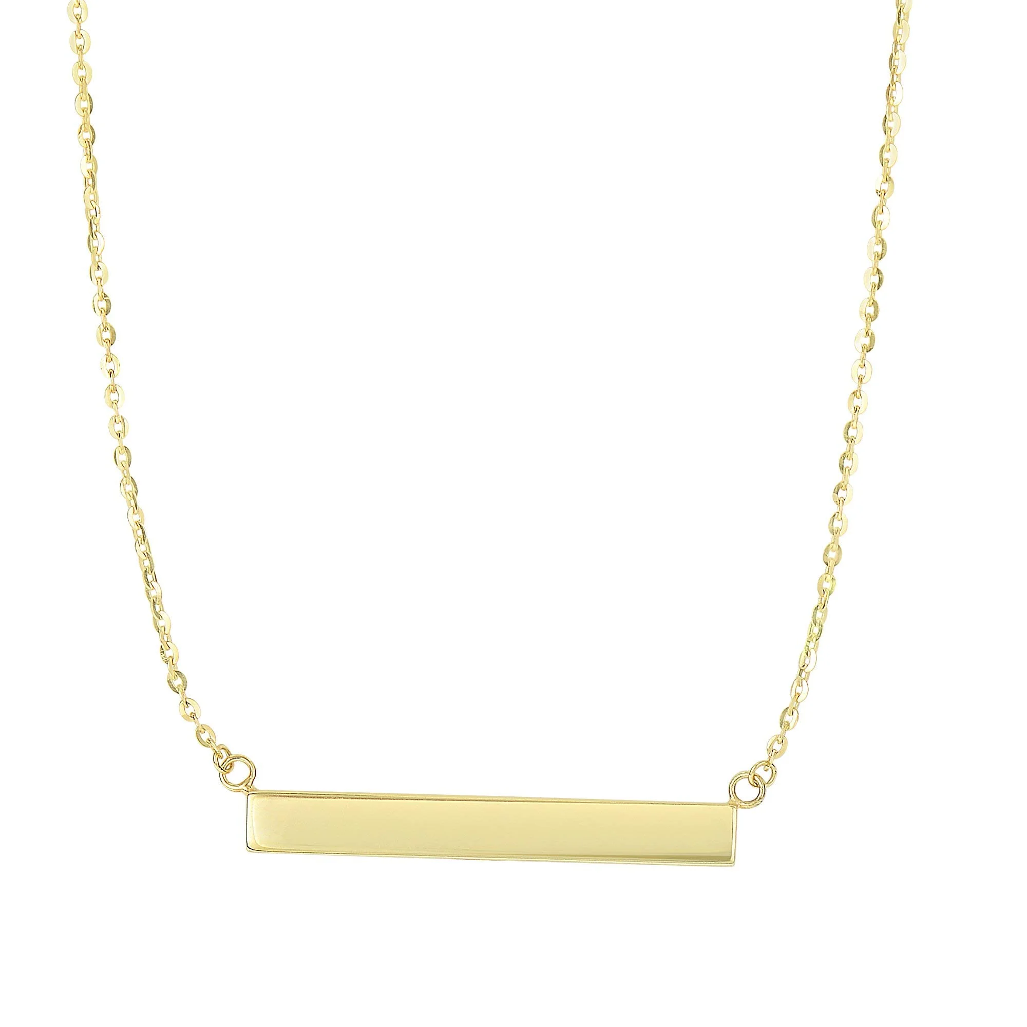 JewelStop 14k Yellow Gold Shiny 4-Station Sideways, 1.7x19.8mm Long Textured Cylinder Necklace 18 Inches, 2.3gr