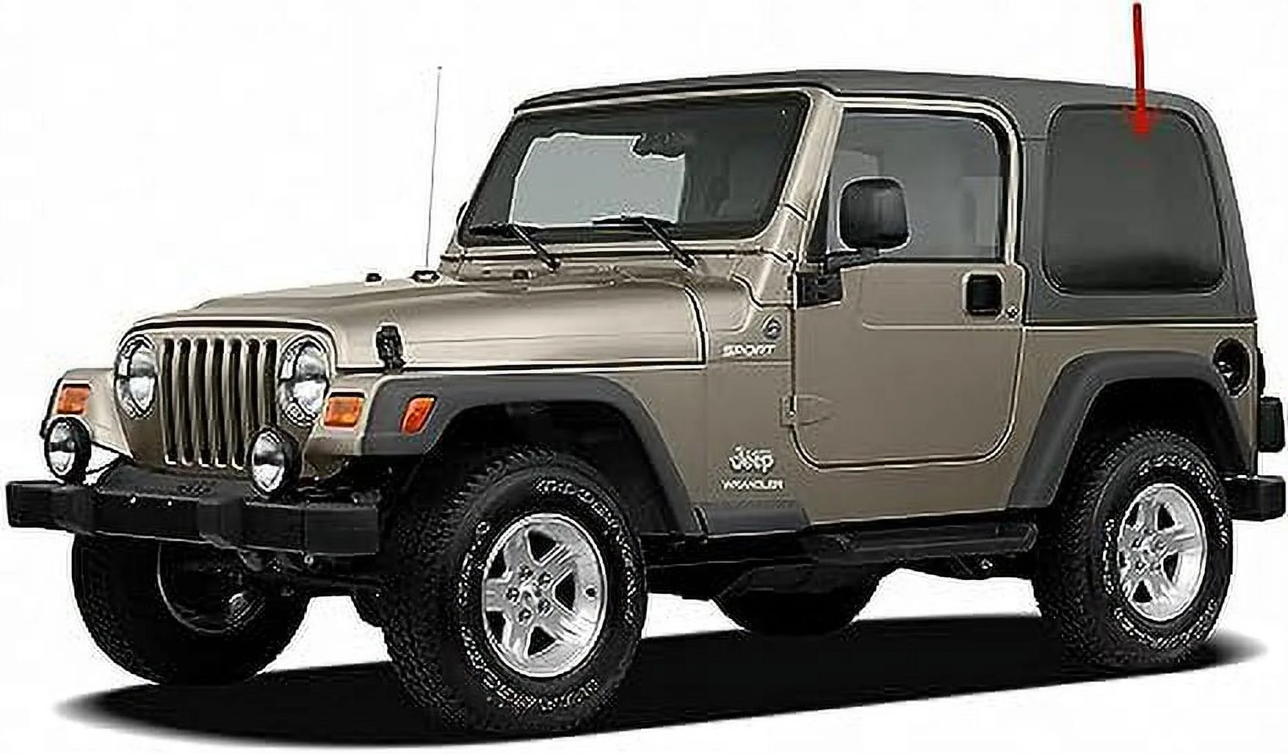 Driver Left Side Rear Quarter Window Quarter Glass Compatible with Jeep Wrangler 93.4'' WB Short Wheel Bass 1997-2006 Models