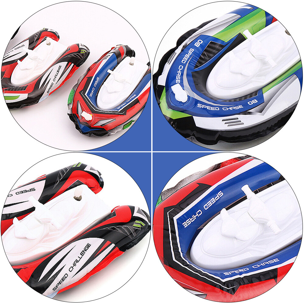 6 Pcs Inflatable Jet Ski Bath Tub Yacht Wind up Toy Baby Toys Child Nylon Membrane