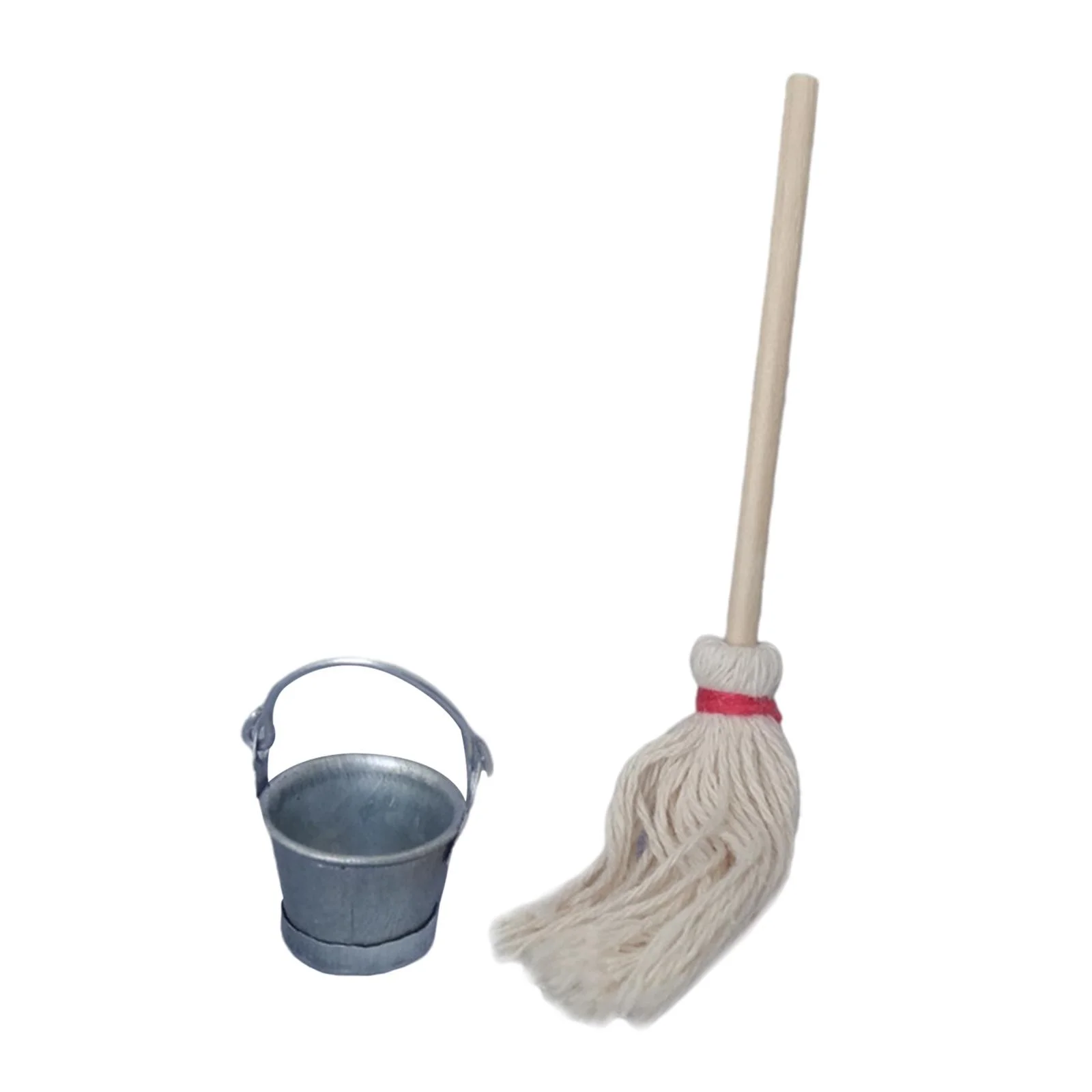 Tiny and Bucket Set Decoration Accessories 1:12 Scale Dollhouse Bathroom Cleaning Tool for Doll Toy Supplies girls and boys Gifts