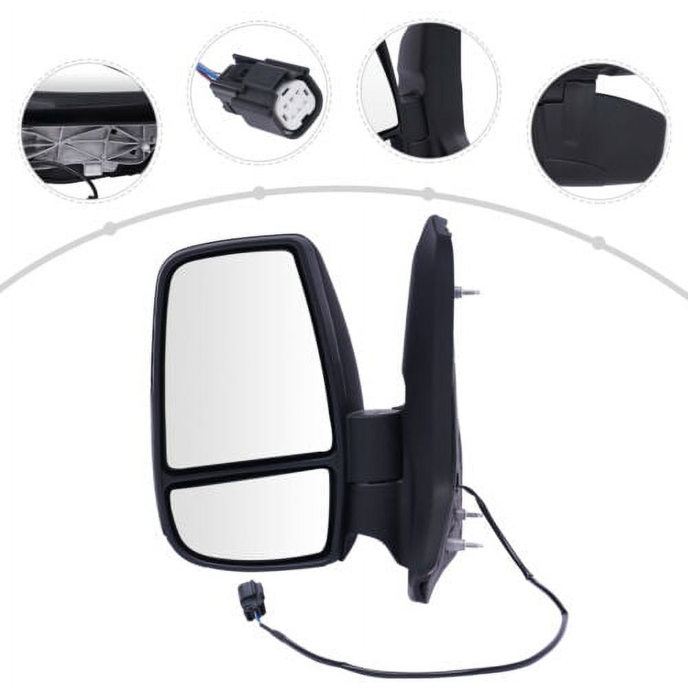 Front Left Side Rear View Mirror Black For Ford Transit 150 250 350 2015-2022