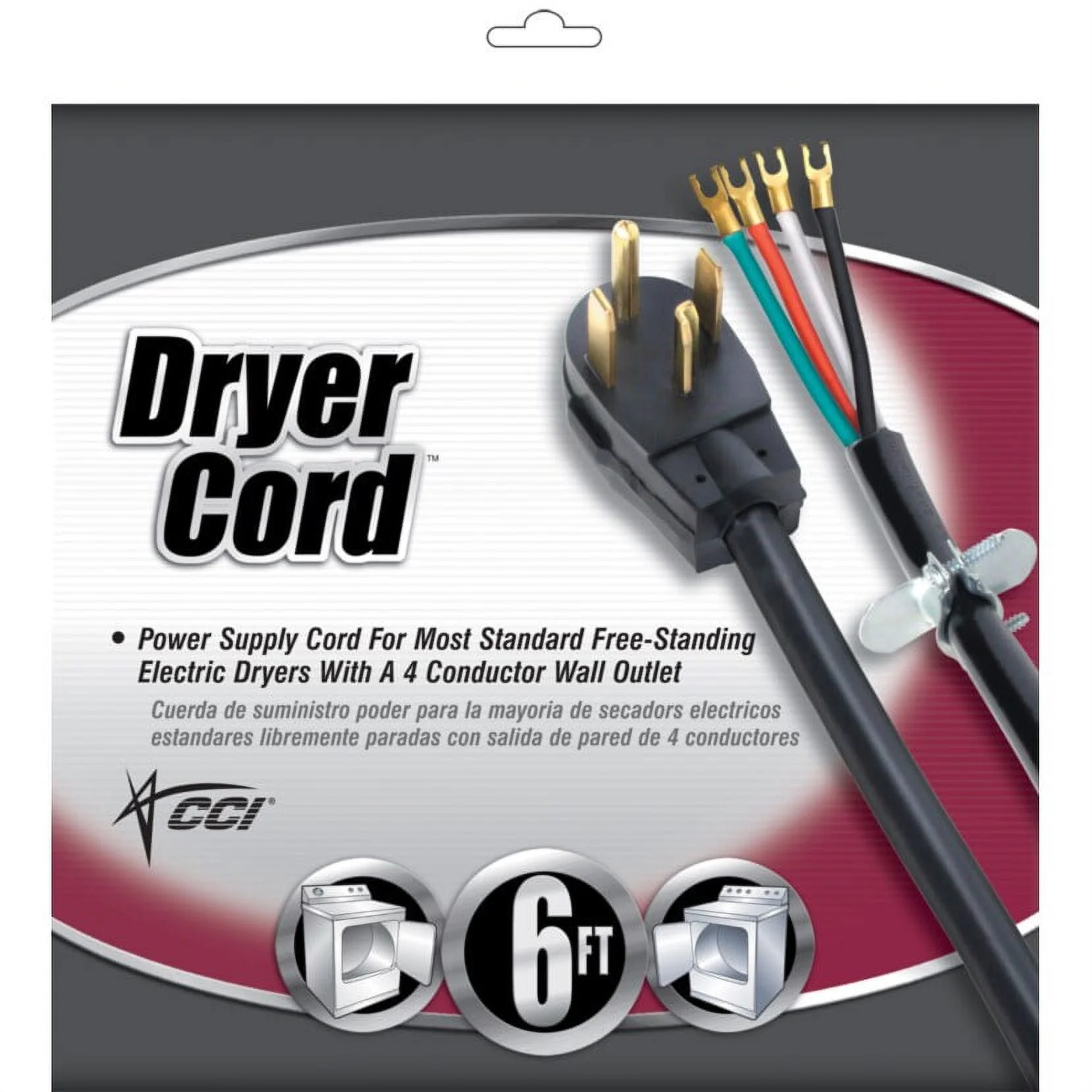 Coleman Cable 9156SW8808 6' Black Dryer Cord