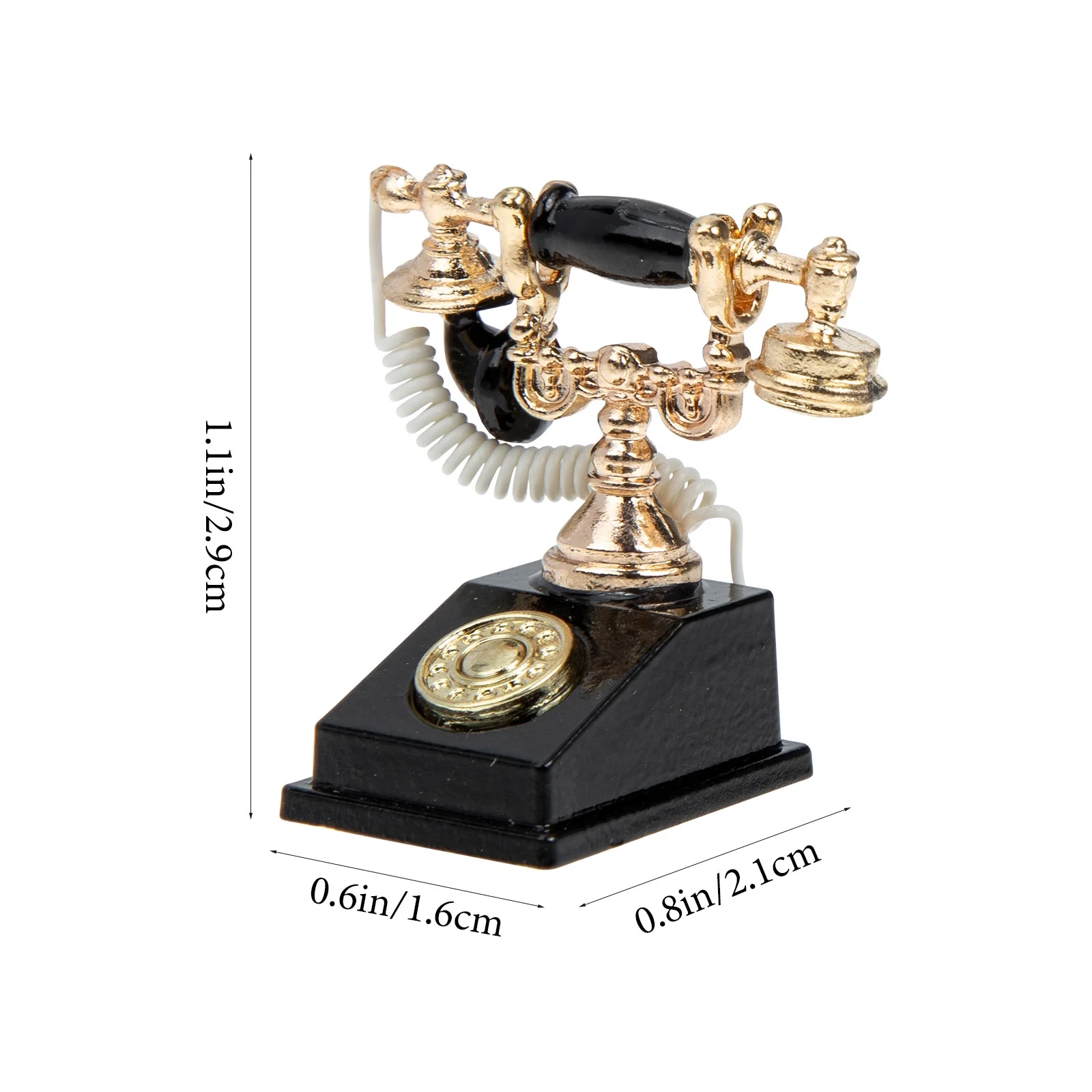 Hemoton 2pcs Retro Miniature Telephone Mini Phone Model Dollhouse Furniture Accessories