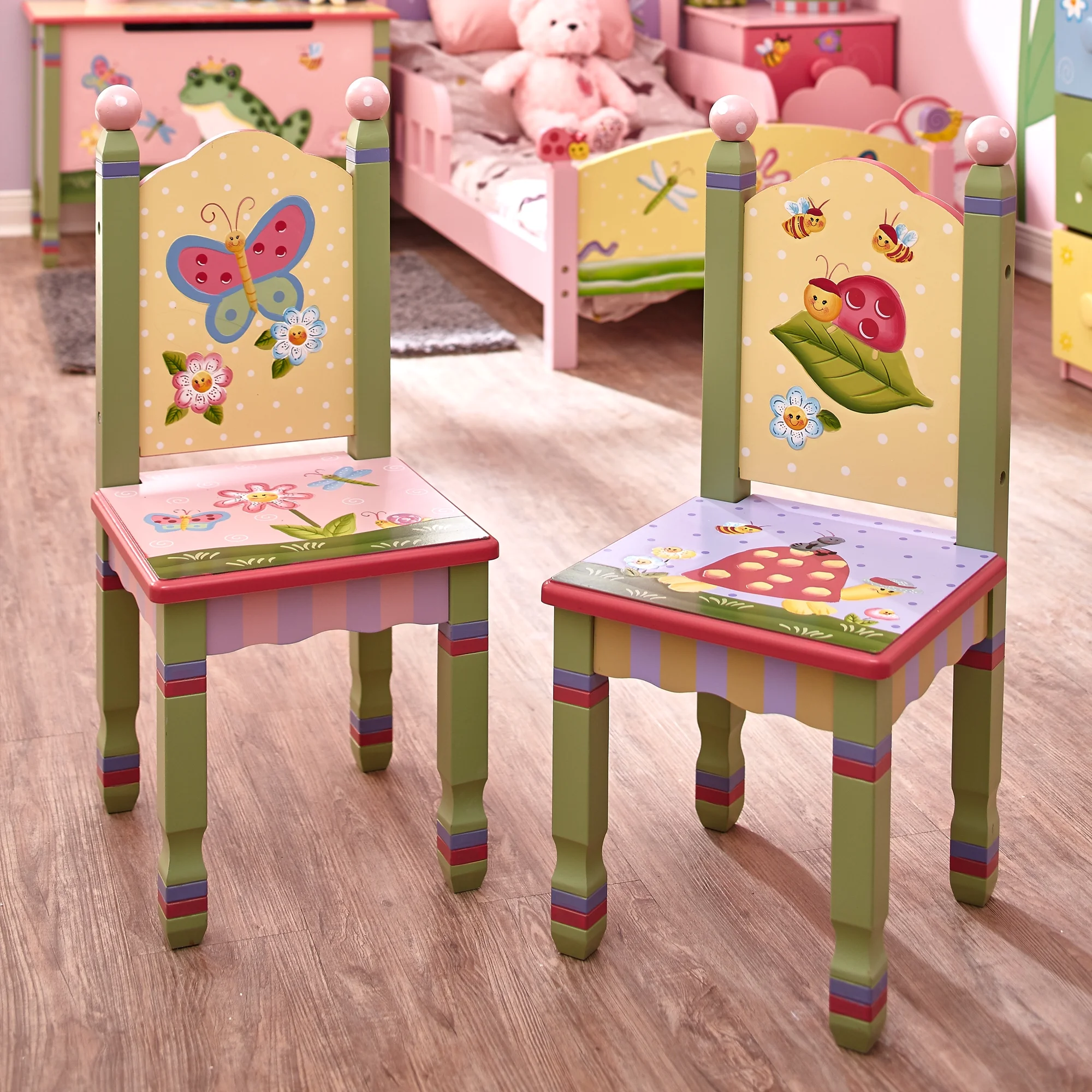 Fantasy Fields Children Magic Garden Kids Wooden 2 Chair Set (no table)W-7484A2