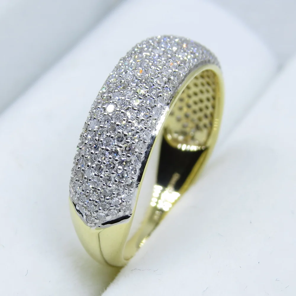 Dazzlingrock Collection 0.90 Carat (ctw) 18k Round Diamond Anniversary Wedding Band Ring, Yellow Gold, Size 5