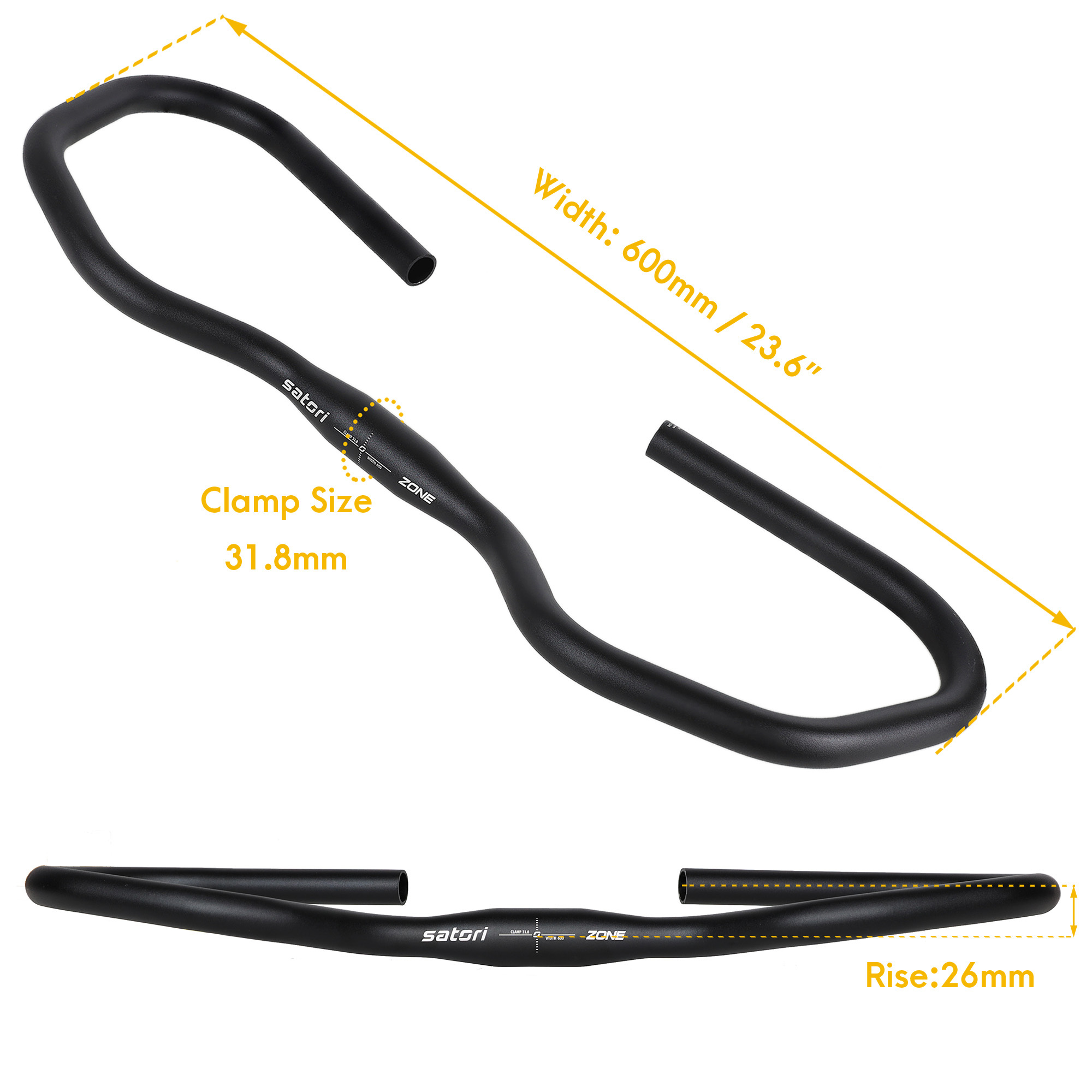 SATORI ZONE Trekking Touring Bicycle Aluminum Butterfly Handlebar 31.8x600mm