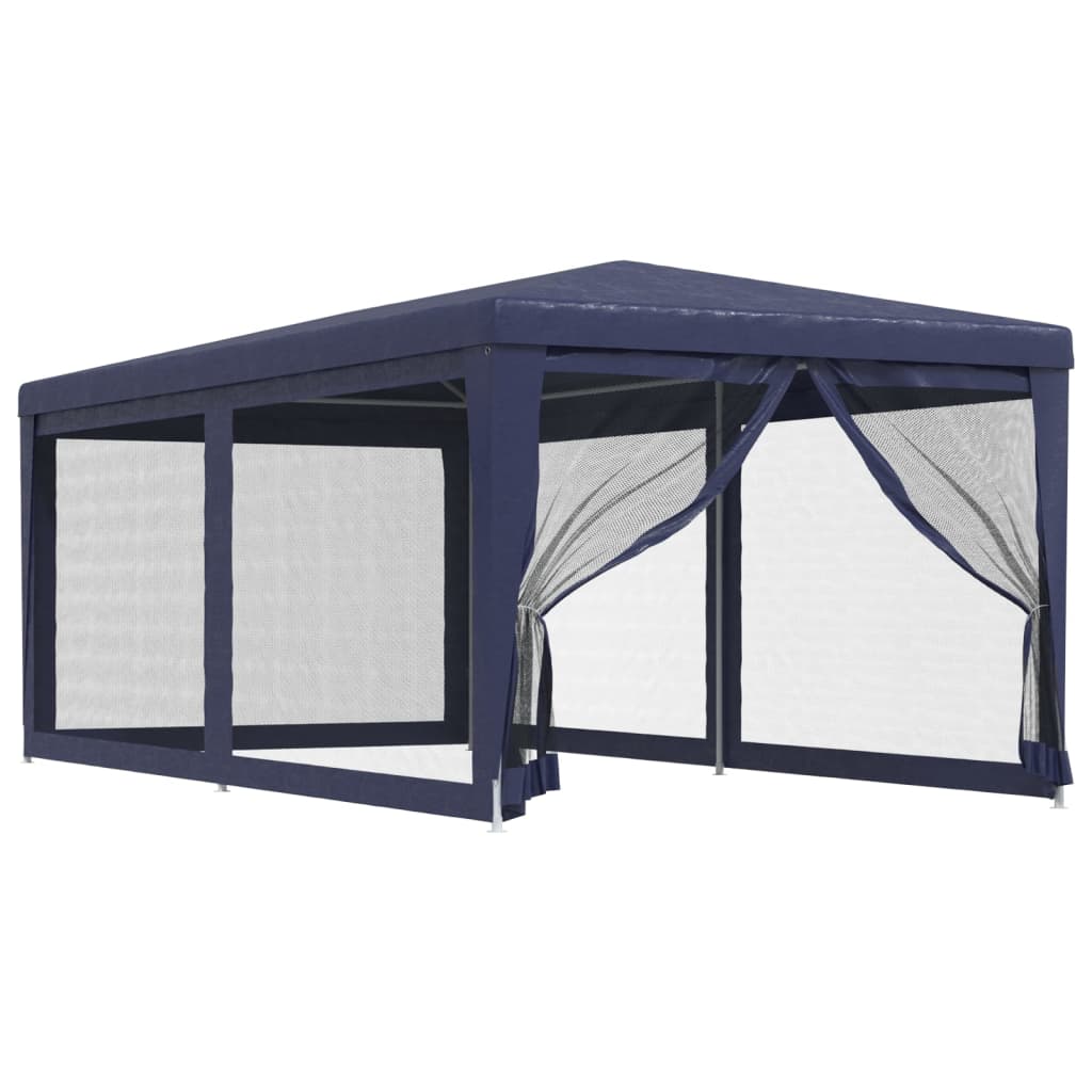 Gecheer Party Tent with 6 Mesh Sidewalls Blue 9.8'x19.7' HDPE