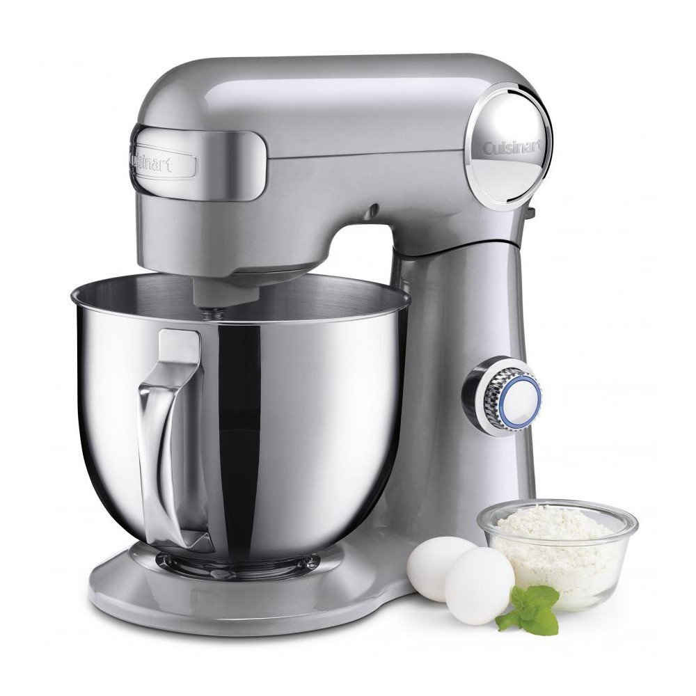 Cuisinart Precision 5.5-Quart Stand Mixer + Ice Cream Maker Attachment | Brushed Chrome