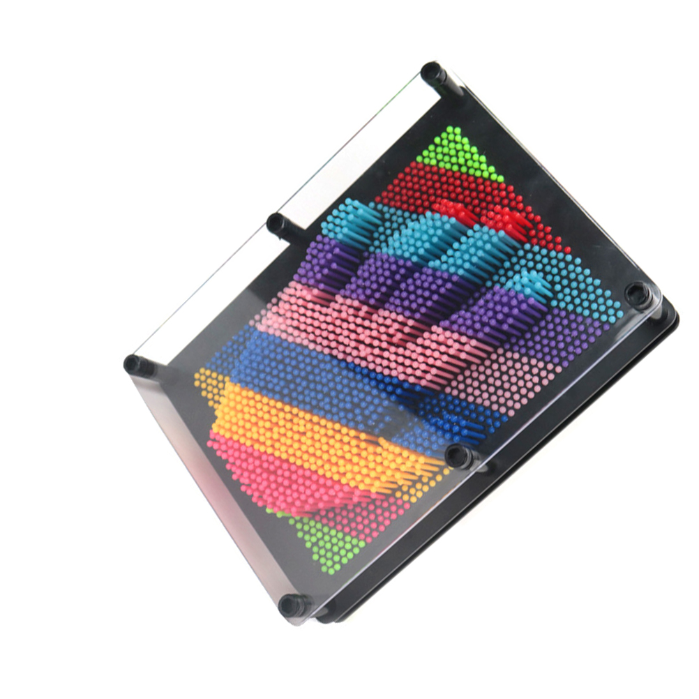Plastic 3D Clone Hand Mode Pin Art Kids Educational Toys Plastic Square Handprint Size Middle(Colorful)