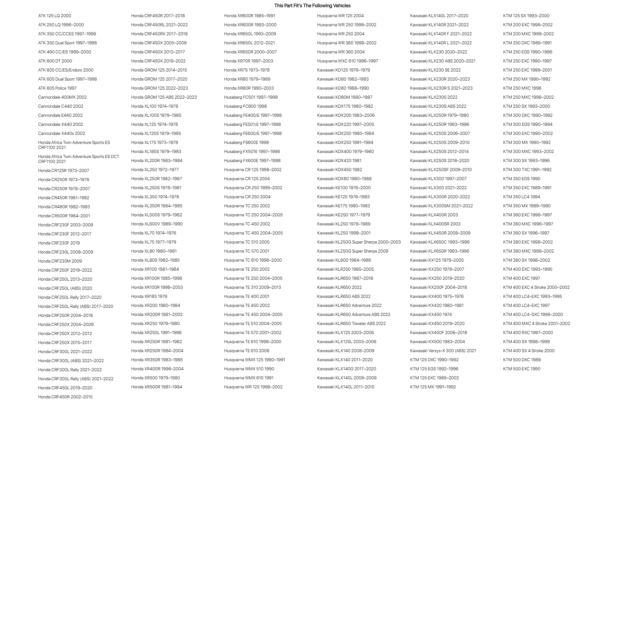 Tusk Universal Big Bar Clamp Kit For CANNONDALE E440 2002