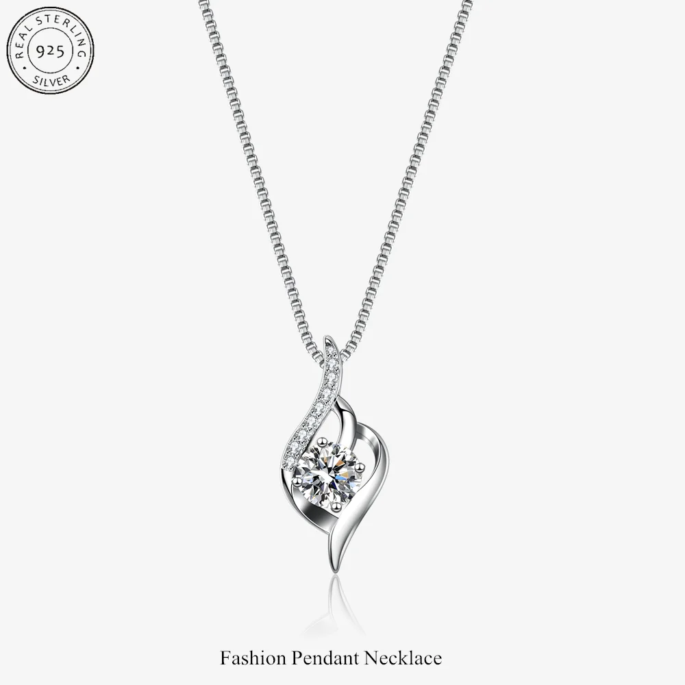 Pendant Necklace for Women,Moissanite Necklaces 1CT D-F Color Ideal Cut S925 Sterling Silver Necklace for Women Solitaire Diamond Necklace with Packaging Box and Certificate