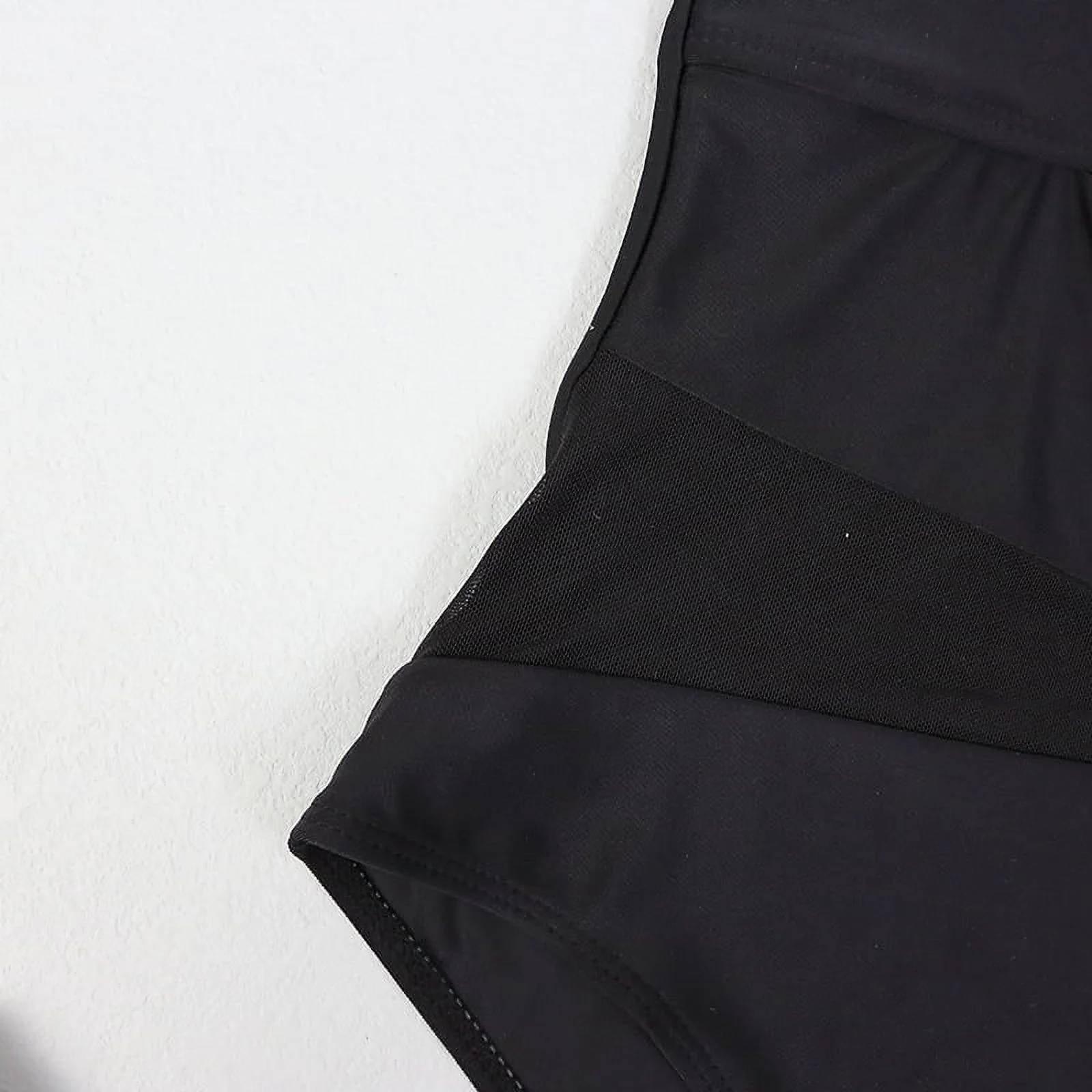 Monokini Halter Women's One Piece Tummy Control Swimwear Push Up Swimsuit Retro Sling Bathing Suit Black