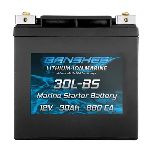 Banshee 12 Volt 30Ah Li-Ion GTX30L-12B Marine Battery for Evinrude, Honda, Mercury 25Hp Motors