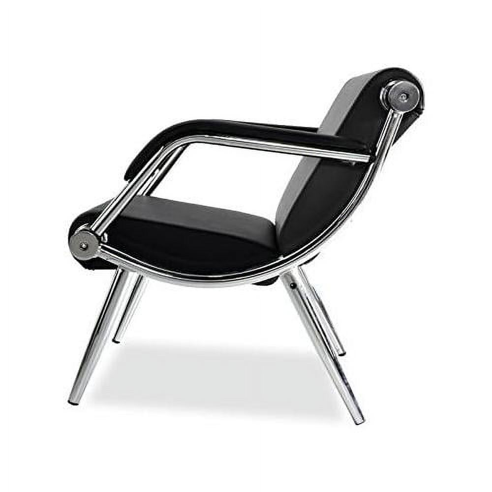 Black PU Leather Office Reception Chair Waiting Room Visitor Guest Sofa Seat