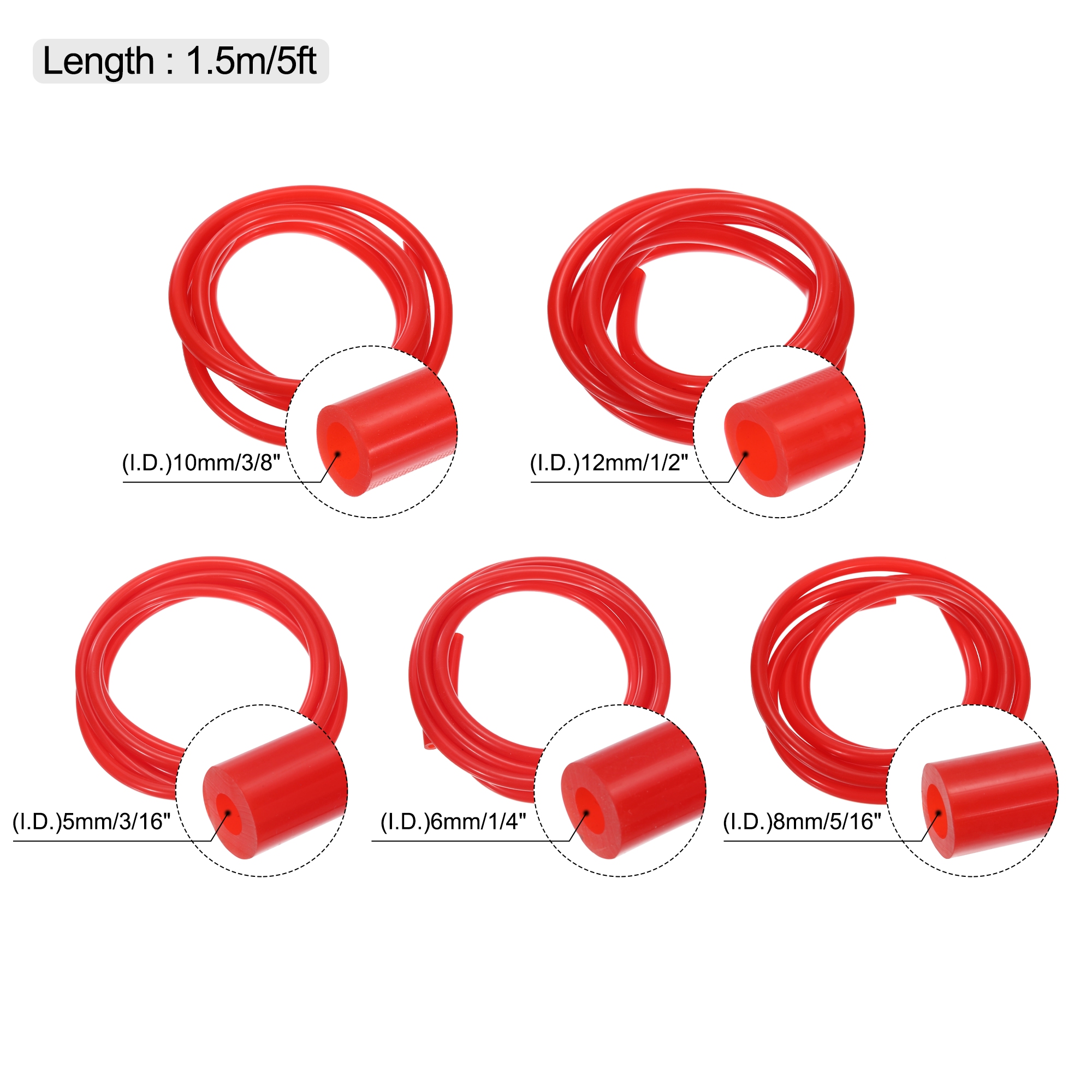 Vacuum Silicone Tubing Hoses 3/16