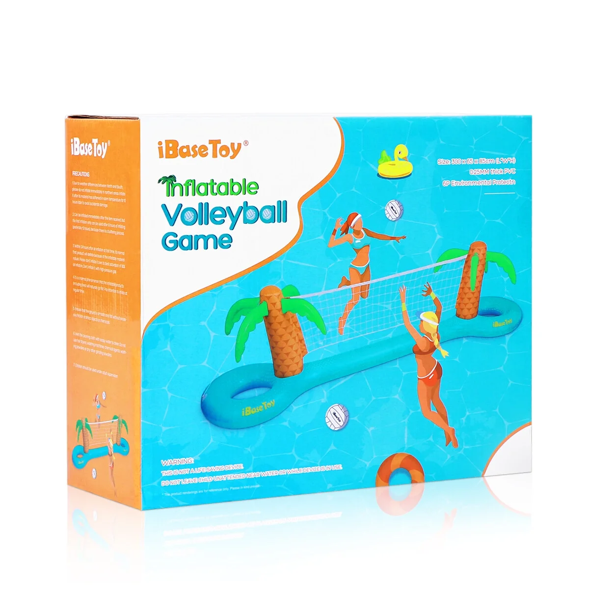 IBASETOY 1PC PVC Inflatable Volleyball Game Set Floating Swimming Pool Toy for Family Kids