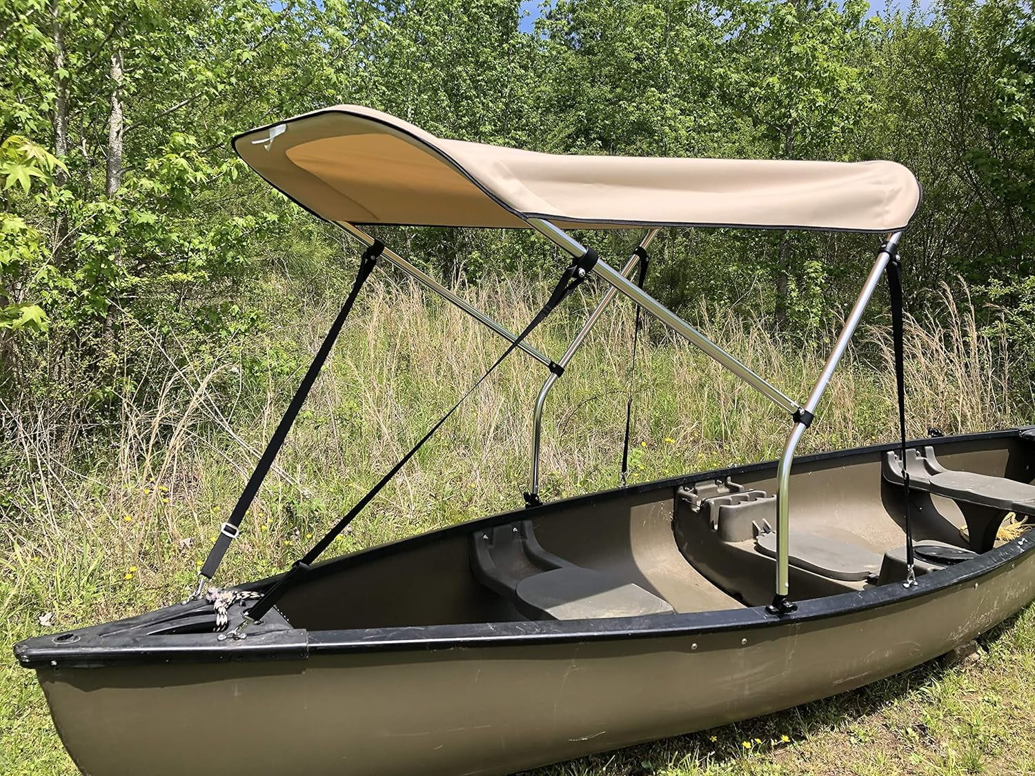 Beige 2' By 6' Canoe/Kayak Sun Shade/Canopy By