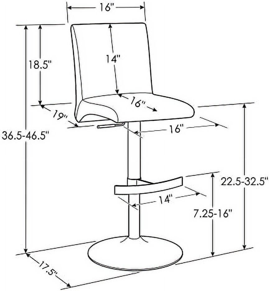 HBBOOMLIFE Modern Coveteur Adjustable Height Swivel  Stool in Slate Grey