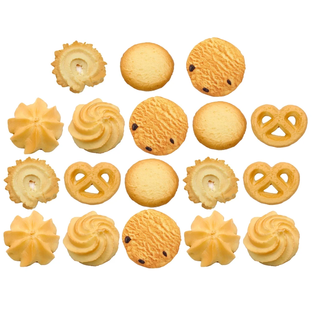 54 Pcs Cookies Model Dollhouse Miniatures Chocolate Popcorn Biscuit Fake Candy Food Plaything Child