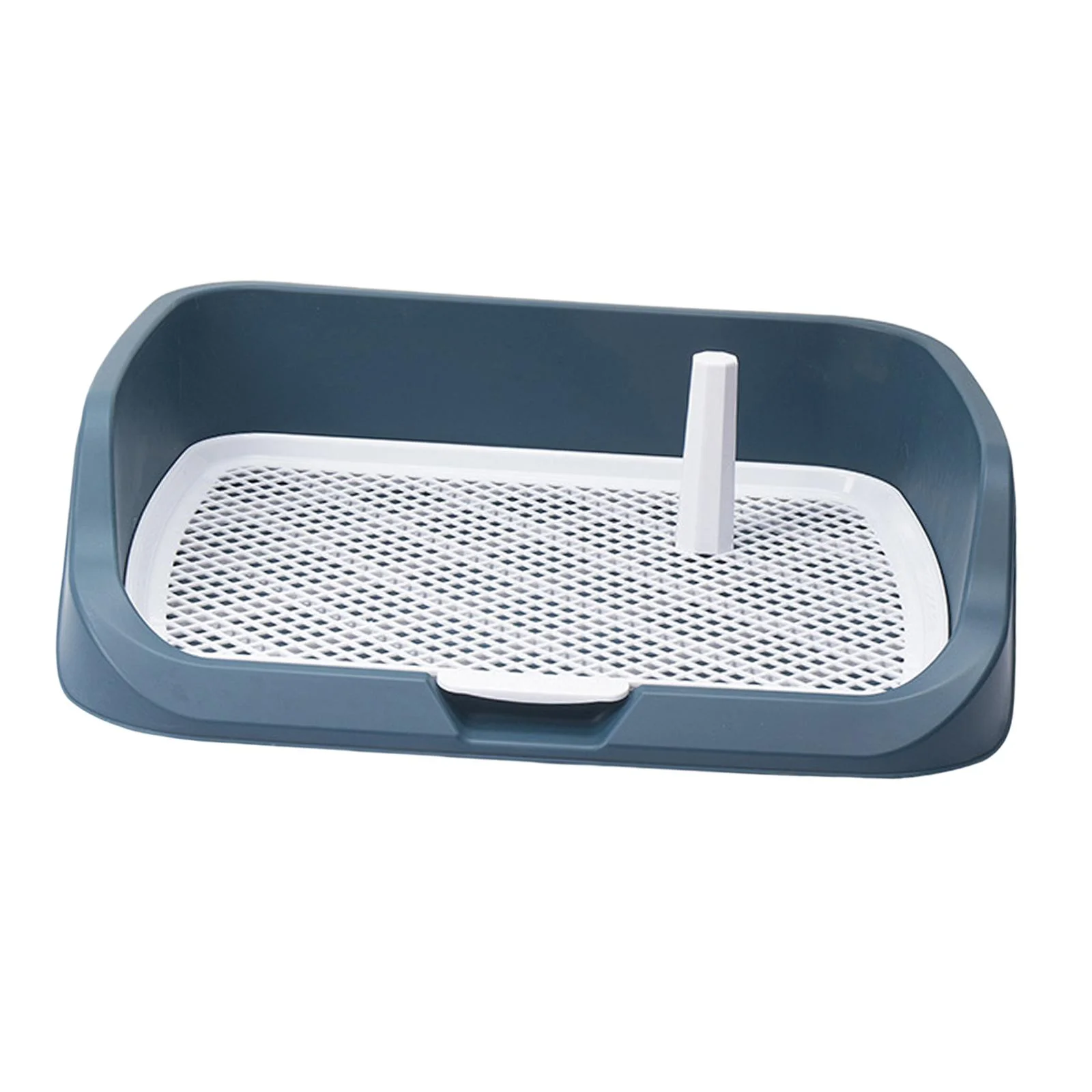 Washable Pet Dog Toilet, Dog Potty Tray Easy to Clean Indoor Outdoor Bedpan Lattice Urinal Training Pad Holder Trainer Corner for Dogs Cats Light Blue